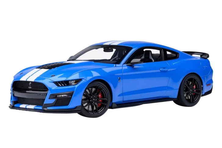  AUTOArt Autoart 1/18 Ford Mustang Shelby GT500 Blue White Stripe Finished Model 73094 