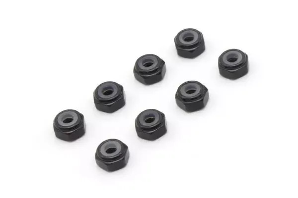 Kyosho MZW128BK M2 Alu. Nylon Color Nut 8pcs(Black)