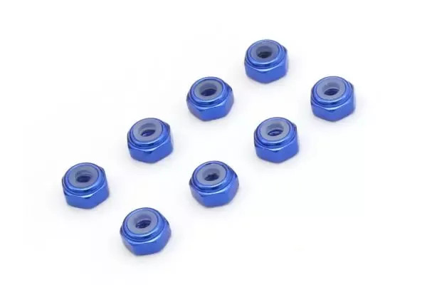 Kyosho MZW128BL M2 Alu. Nylon Color Nut 8pcs(Blue)