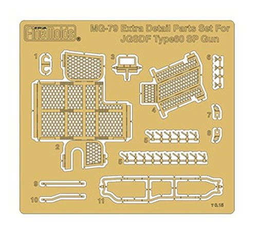 Fine Molds MG79 Detail Up Parts for JGSDF Type 60 Self-propelled 106 mm Recoilless Gun Type C 1/35 Scale (4536318370796)