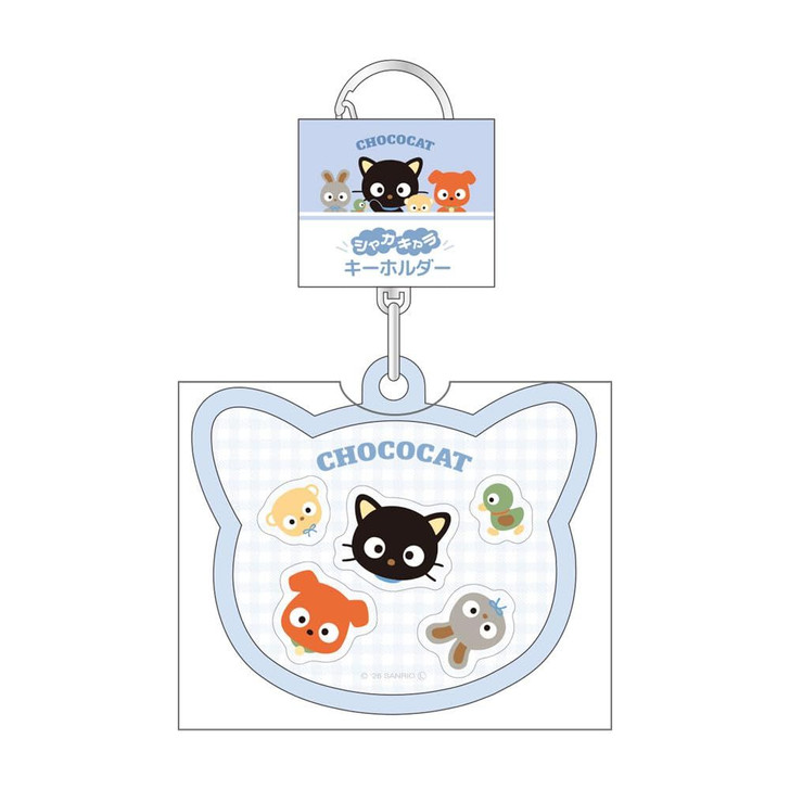T's Factory Sanrio Shaka Character Key Holder Chocolate Cat / Blue