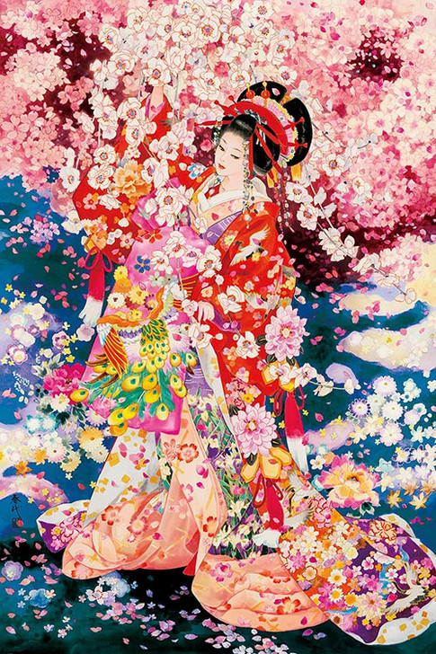 Epoch Jigsaw Puzzle 11-568 Japanese Illustration Kimono & Cherry Blossoms (1000 Pieces)