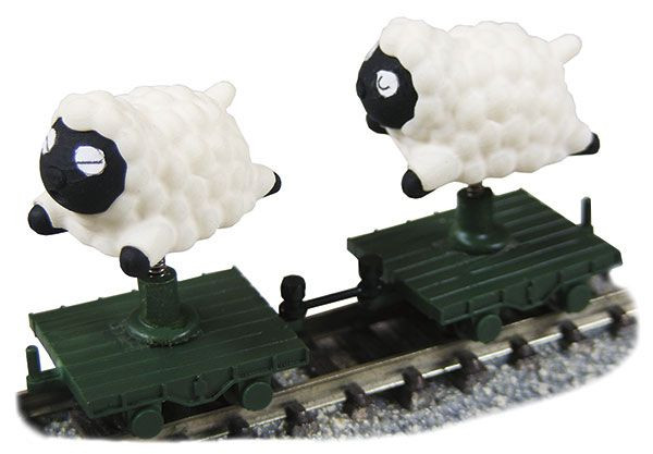 Tsugawa Yokou JT-18 Baa Train: Sleepy 2 Black-Faced Lambs (with Trolley) (N scale)