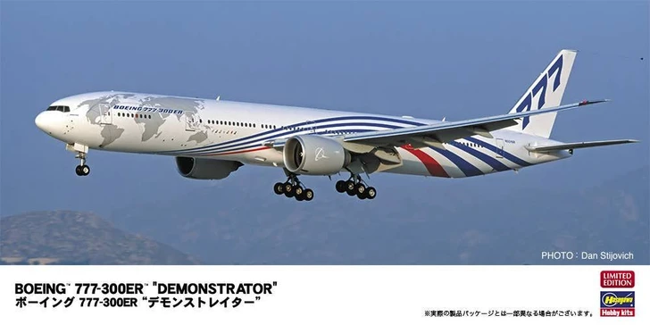 Hasegawa 1/200 Boeing 777-300ER Demonstrator Plastic Model
