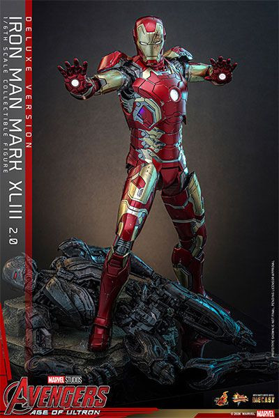 Hot Toys Movie Masterpiece Diecast -1/6 Scale Fully Poseable Figure: Avengers Age of Ultron - Iron Man Mark 43 (2.0 / Deluxe Version)
