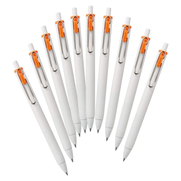 Mitsubishi Pencil Gel Ballpoint Pen Uniball One 0.38 Orange 10 Pack Box UMNS38.4