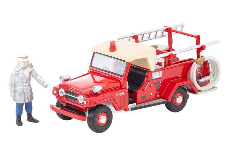Tomytec Tomica Limited Vintage 1/64 LV-31c Nissan Patrol Fire Engine (with Figure)