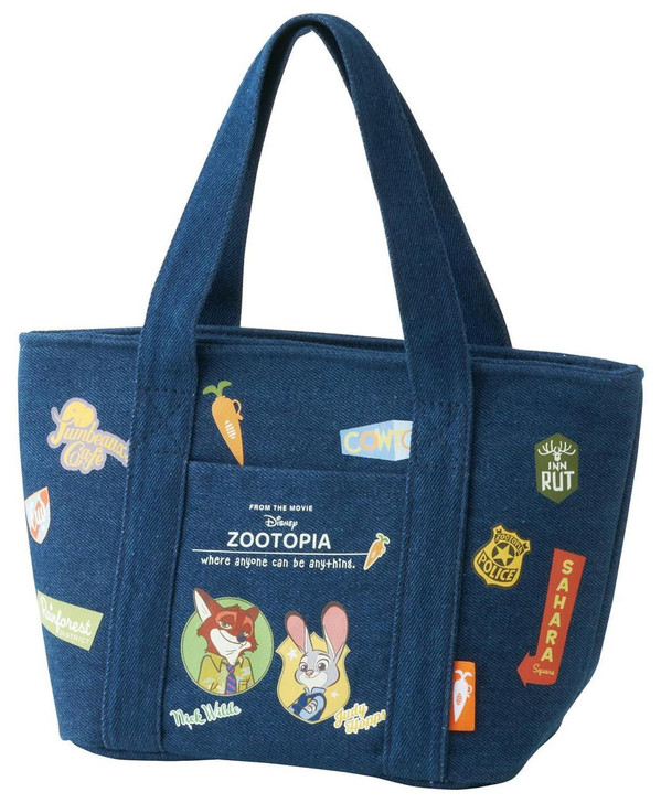  Skater Zootopia Insulated Denim Lunch Tote Bag 