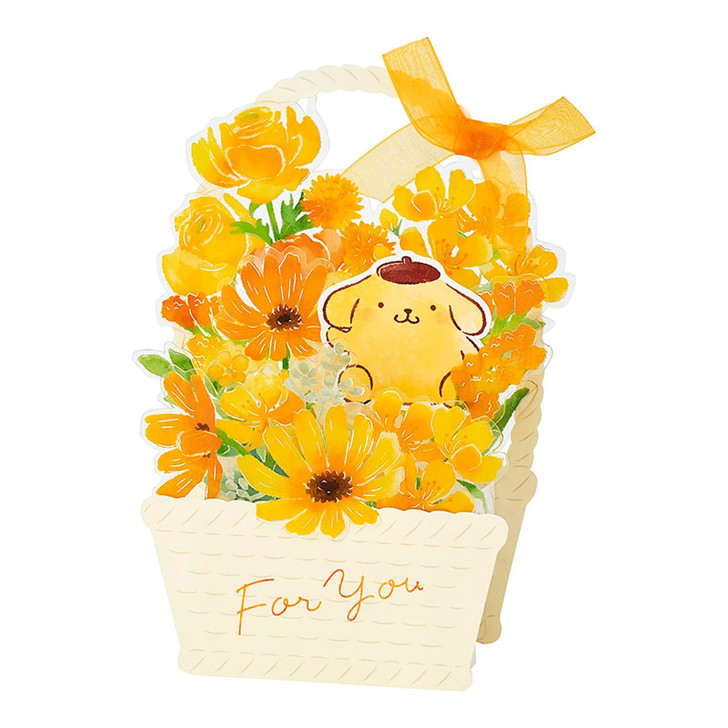 Sanrio PomPom Purin Multipurpose Greeting Card Flower Basket MU329-6 879061