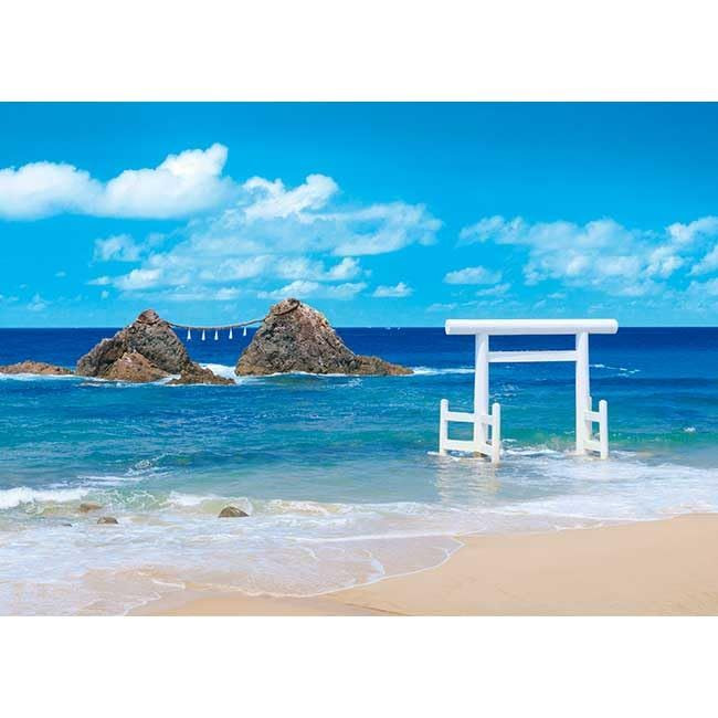 Jigsaw Puzzle White torii gate and the Married Couple Rocks - Itoshima - (500 Pieces)