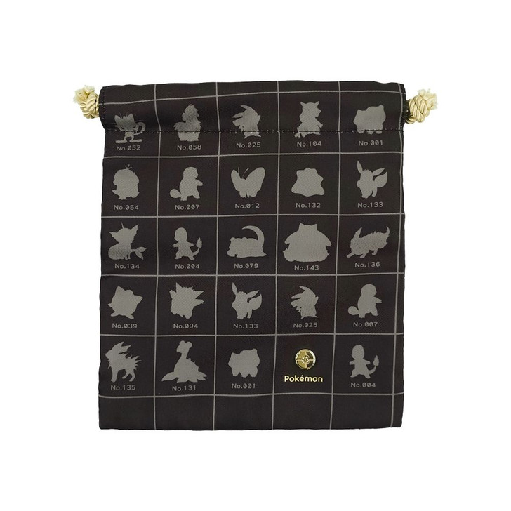 Pokemon Center Original Monotone Silhouette Drawstring Pouch