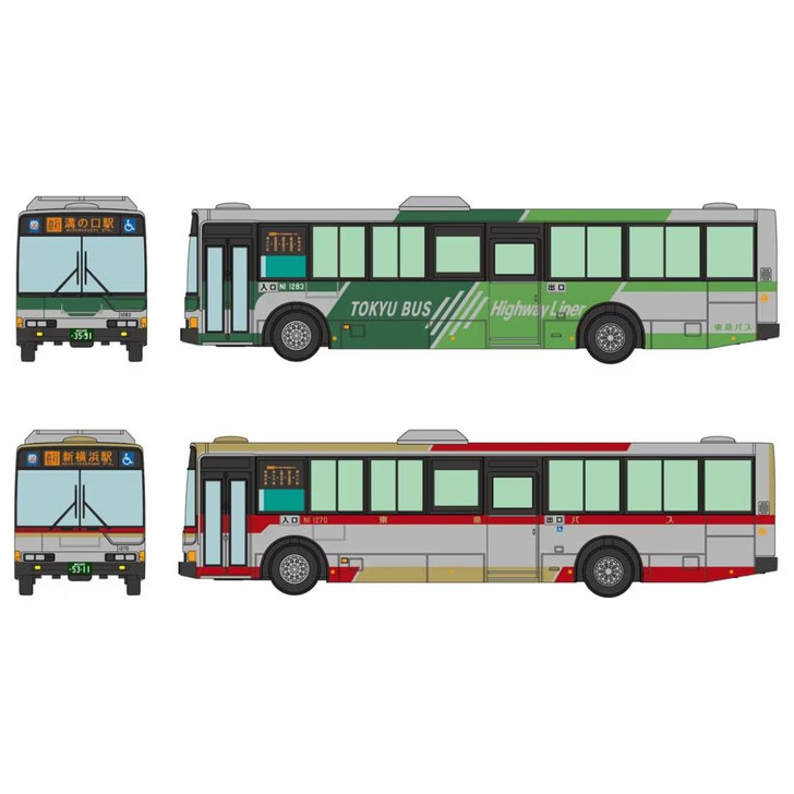  Tomytec Bus Collection Tokyu Bus (Farewell Shin Yokohama to Mizonokuchi Line) 2 Bus Set (N scale) 