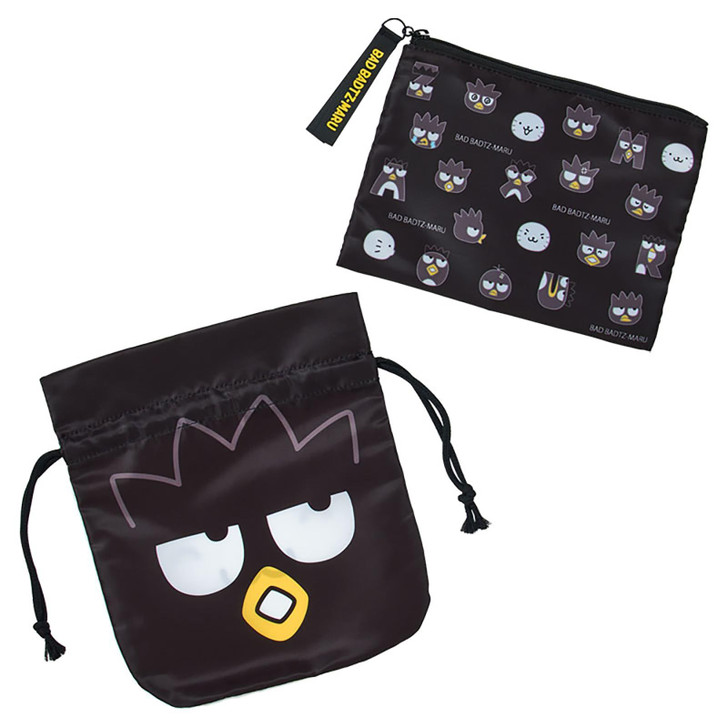 Sanrio Bad Badtz-Maru Pouch And Drawstring Bag Hangyodon And Funny Face Design 753599