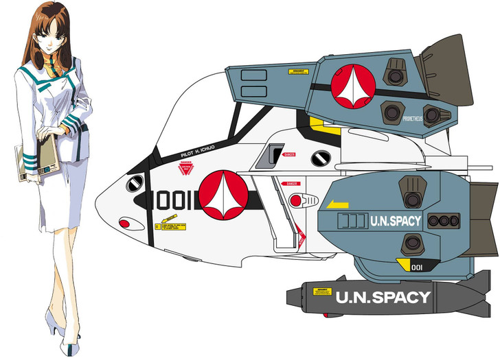 Hasegawa 1/24 Misa Hayase Figure w/ Eggplane VF-1S Super Valkyrie Egg Plane Plastic Model (The Super Dimension Fortress Macross)