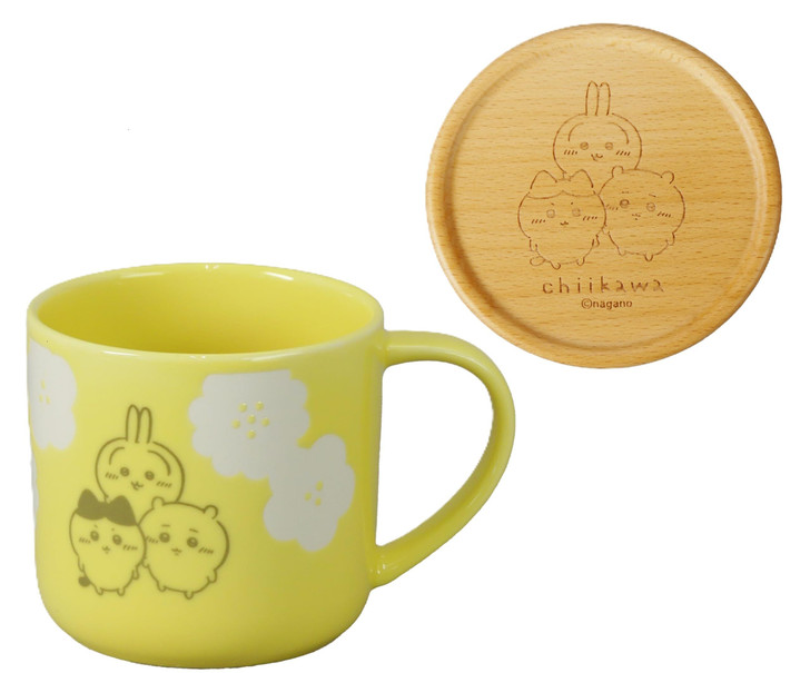Yamaka Chiikawa Happy Blossom Mug With Coaster In Yellow