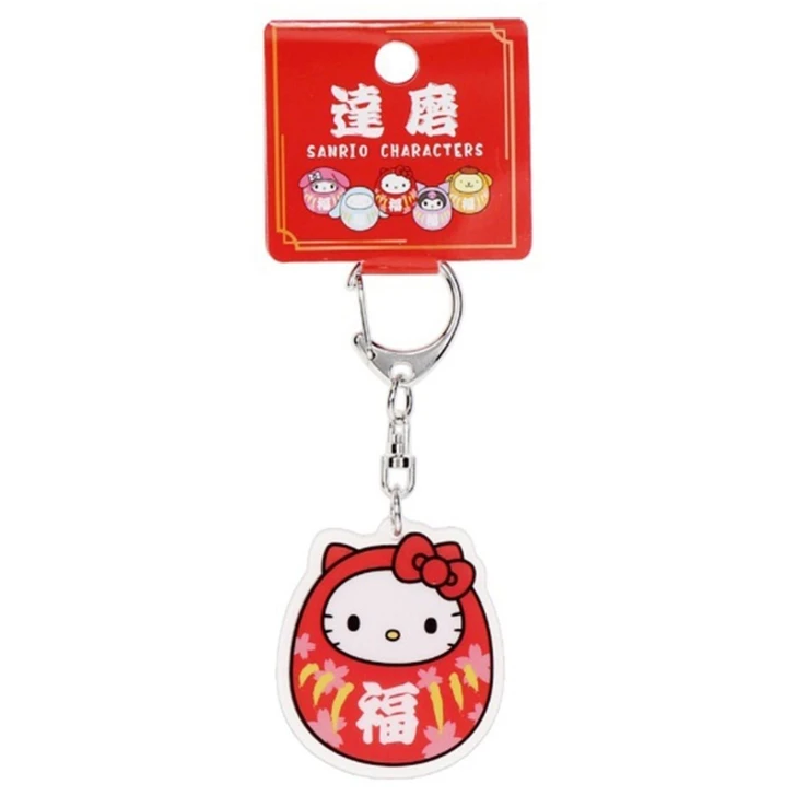 Sanrio Characters Acrylic Key Holder Daruma Doll Hello Kitty