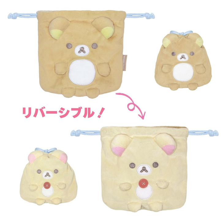 T's Factory Rilakkuma Reversible Drawstring Pouch Rilakkuma And Korilakkuma