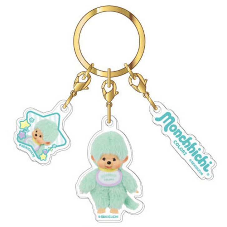 HASEPRO Monchhichi Colors Three Linked Acrylic Key Holder Two Mint G
