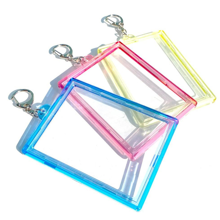 Oshimamo Trading Card Key Holder Simple Clear Red
