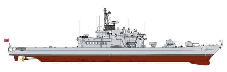 Pit-Road Skywave Series Japan Maritime Self Defense Force Destroyer DDH-141 Haruna With Flag Flagpole And Ship Name Plate Etching Parts Included Model