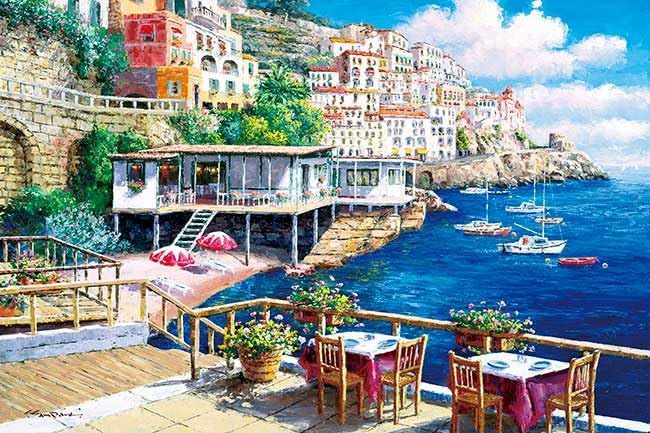Jigsaw Puzzle - Sun Over The Amalfi Coast Made In Japan Sam Park (1000 Pieces)