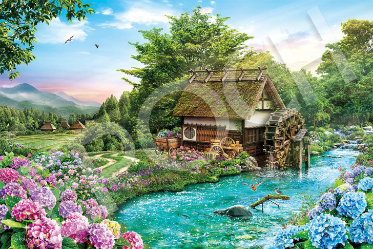Jigsaw Puzzle - Illustration Art Elegant Collection Morning At The Watermill Cottage With (1000 Pieces)