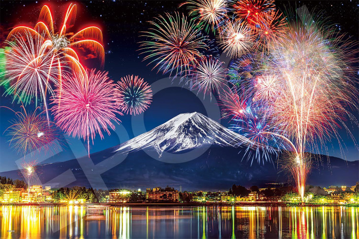 Jigsaw Puzzle - Japanese Scenery Kawaguchiko Lakeside Mount Fuji And Fireworks Yamanashi Model With