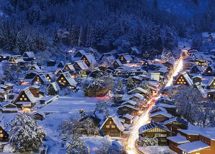 Jigsaw Puzzle - Made In Japan Japanese Scenery Shirakawa Go Illuminated Gifu (500 Pieces)