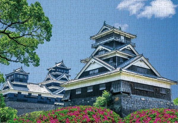 Jigsaw Puzzle - Japanese Scenery Azaleas In Bloom Kumamoto Castle In Kumamoto (500 Pieces)