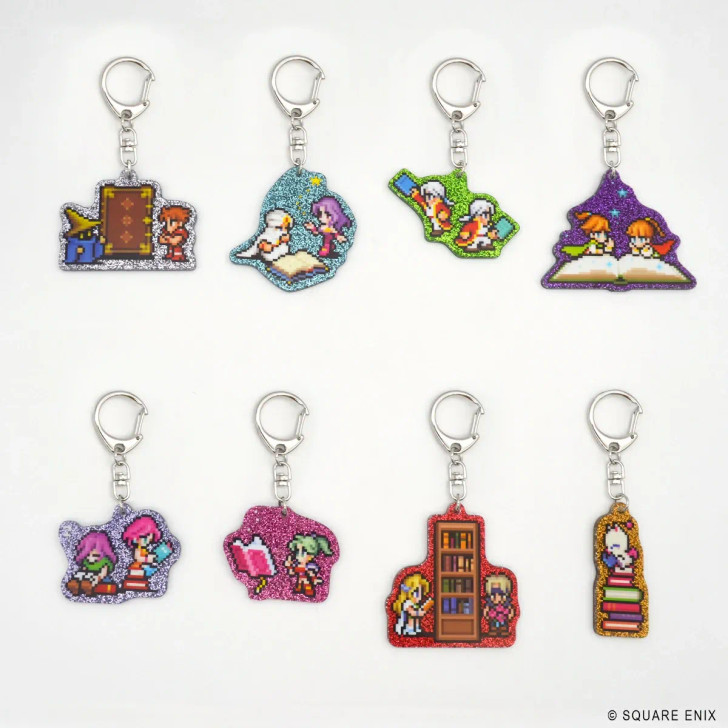 Square Enix Final Fantasy Pixel Remaster Book Characters Glitter Acrylic Keychain Collection (8pcs)