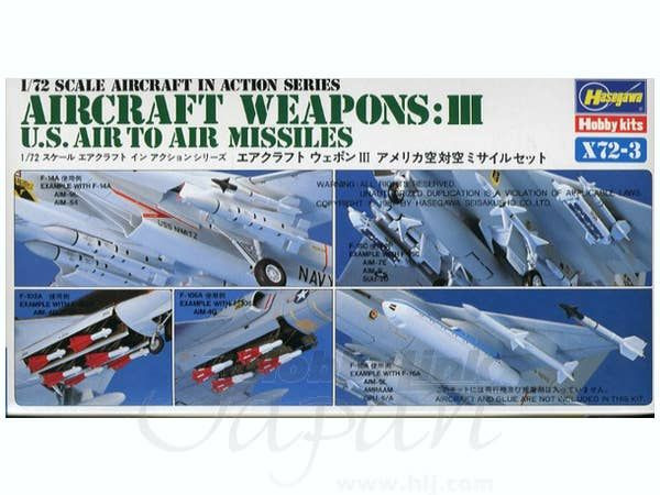 Hasegawa 1/72 Aircraft Weapons III : US Air to Air Missiles Set