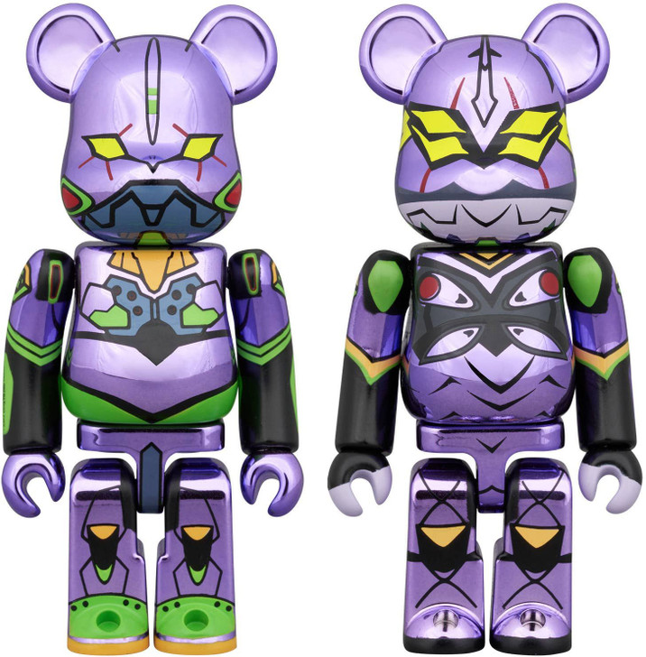 Medicom BE@RBRICK Evangelion Unit-01 And Evangelion Unit-13 (New Painted Plated Ver.) 2PCS SET