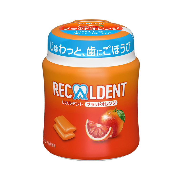 Mondelez Recaldent Blood Orange Gum Bottle