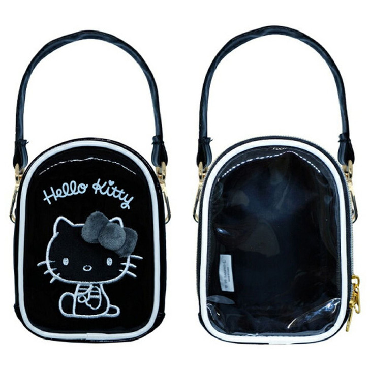 mini'pouch' more black× HELLO KITTY Morimotosangyo Enamel Mini Pouch Sanrio Hello Kitty Monochrome