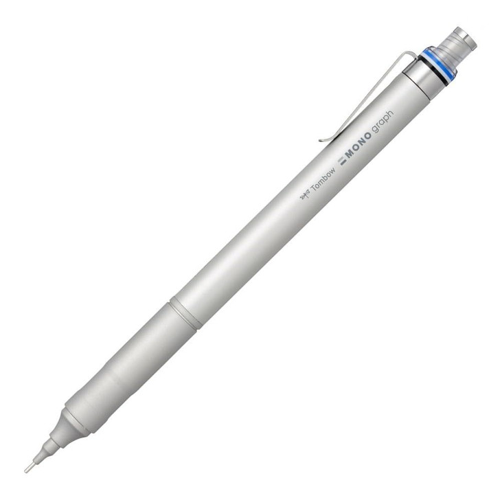 Tombow Pencil Mechanical Pencil 0.3mm Mono Monograph Fine Wide Field Of View Low Center Of Gravity Silver DPA-111A