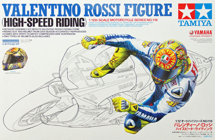 Tamiya 14118 Valentino Rossi Rider Figure (High Speed Riding) 1/12 Scale Kit