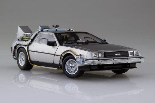  Aoshima Movie Mecha 1/24 Time Machine Plastic Model w/ Marty Figure (Back To The Future Part I) 