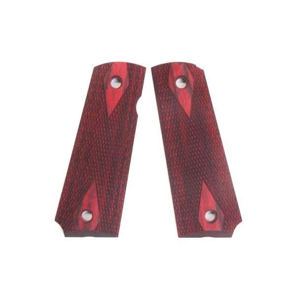 Wood Grip M45CQP/DOC Diamond Checker Red