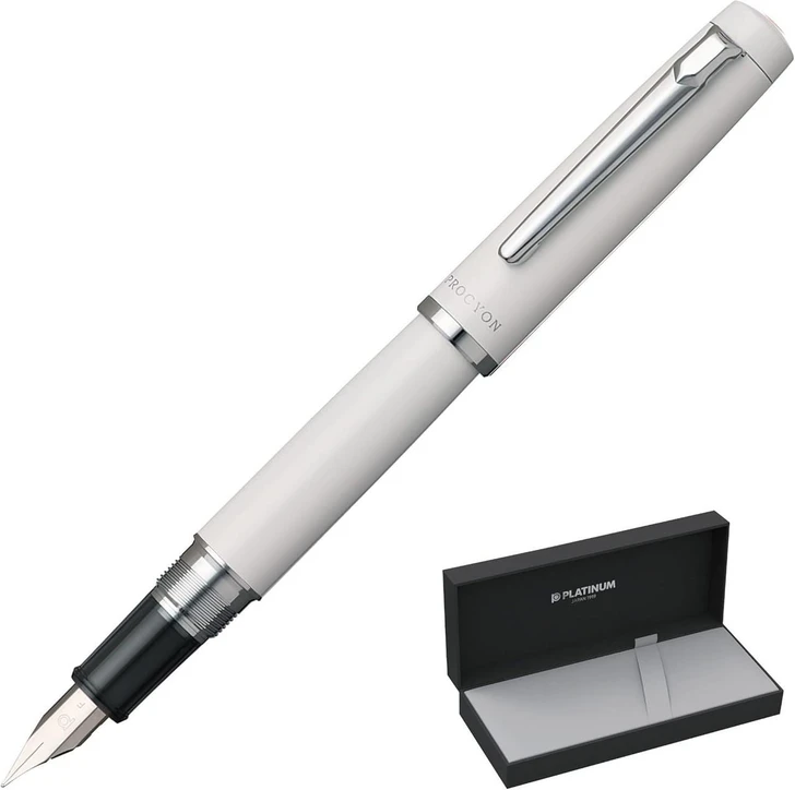  Platinum Pen Procyon Porcelain White Medium Point Fountain Pen 