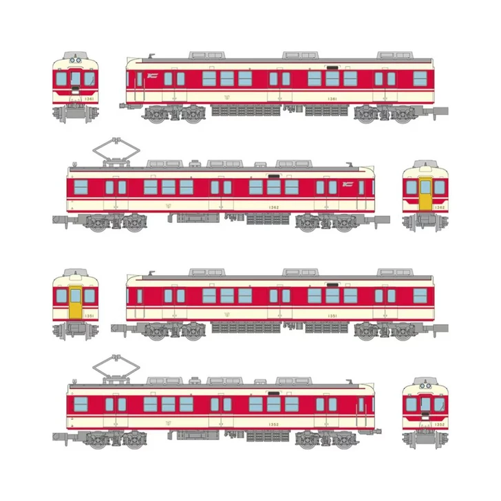  Tomytec Kobe Electric Railway Type DE 1350 (New Livery) 4 Cars Set (N scale) 