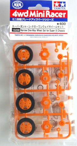 Tamiya 15238 Mini 4WD Narrow One-Way Wheel Set (4950344998623)