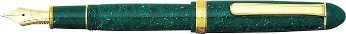 Platinum Pen Celluloid Emerald Fountain Pen - Medium Nib