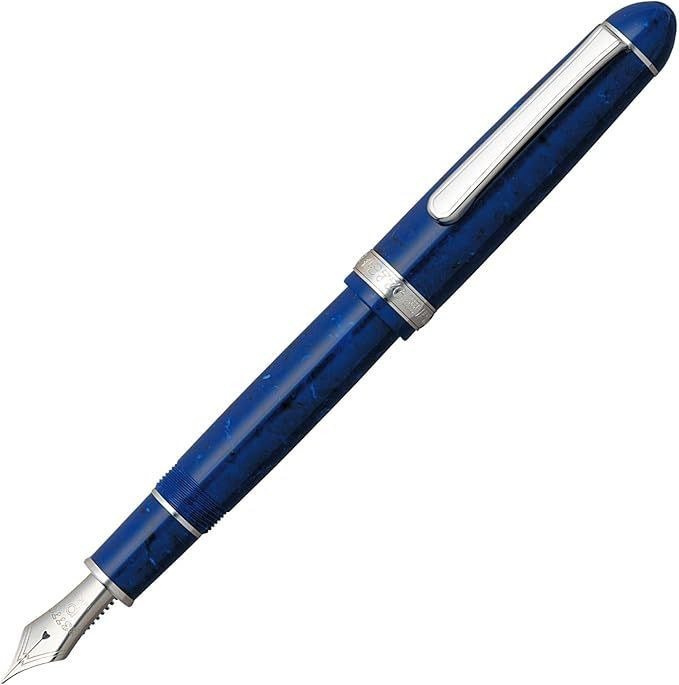 Platinum Pen Celluloid Midnight Ocean Fountain Pen - Broad Nib