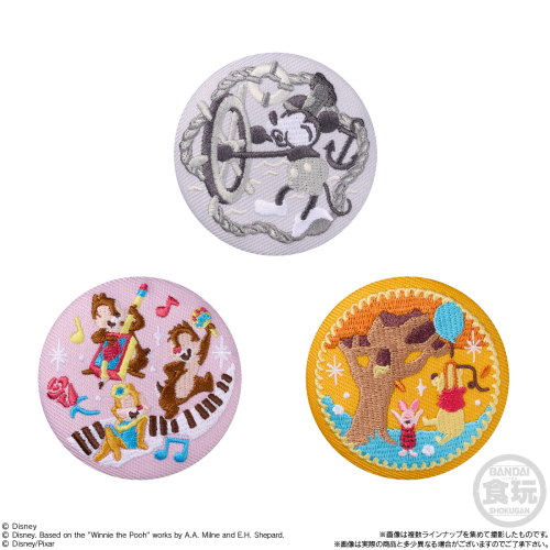 Bandai Candy Disney Characters Embroidered Tin Badge Biscuit Vol.3 BOX (12pcs)