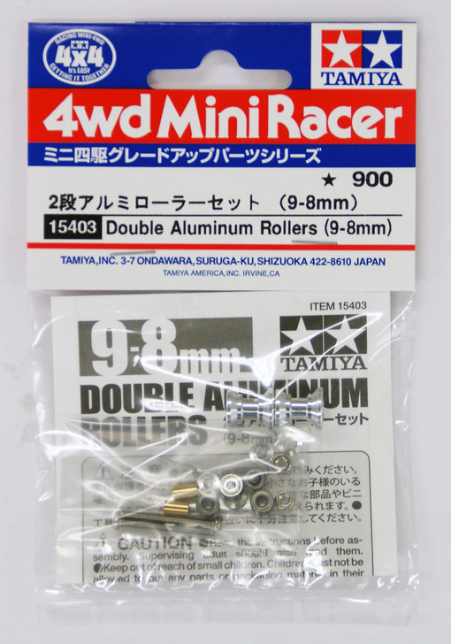 Tamiya 15403 Mini 4WD Double Aluminum Rollers 9-8mm