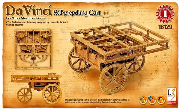 Leonardo Da Vinci Manuscript Self-Propelled Cart Plastic Model