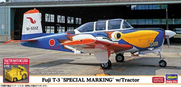 Hasegawa 1/72 Fuji T-3 "katta-Kun" W/towing Car Plastic Model