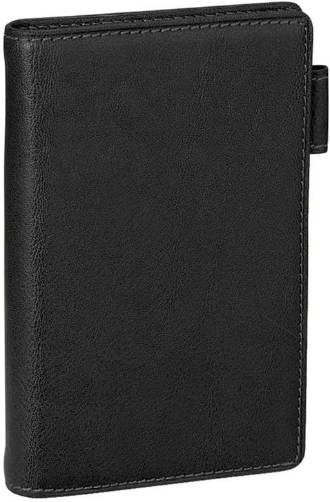 Raymay Fujii Da Vinci Oil Leather Pocket 11mm Personal Organizer - Black