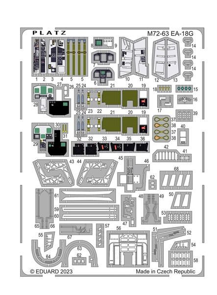 1/72 US Navy Electronic Aircraft EA-18G Growler Photo-Etched Parts