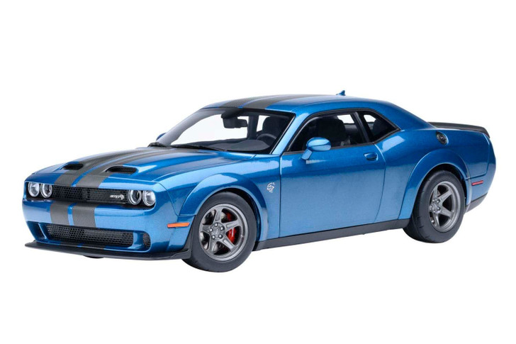 AUTOArt 71767 Dodge Challenger SRT Super Stock '23 (Pearl Blue/Carbon Black Stripe) Finished Model